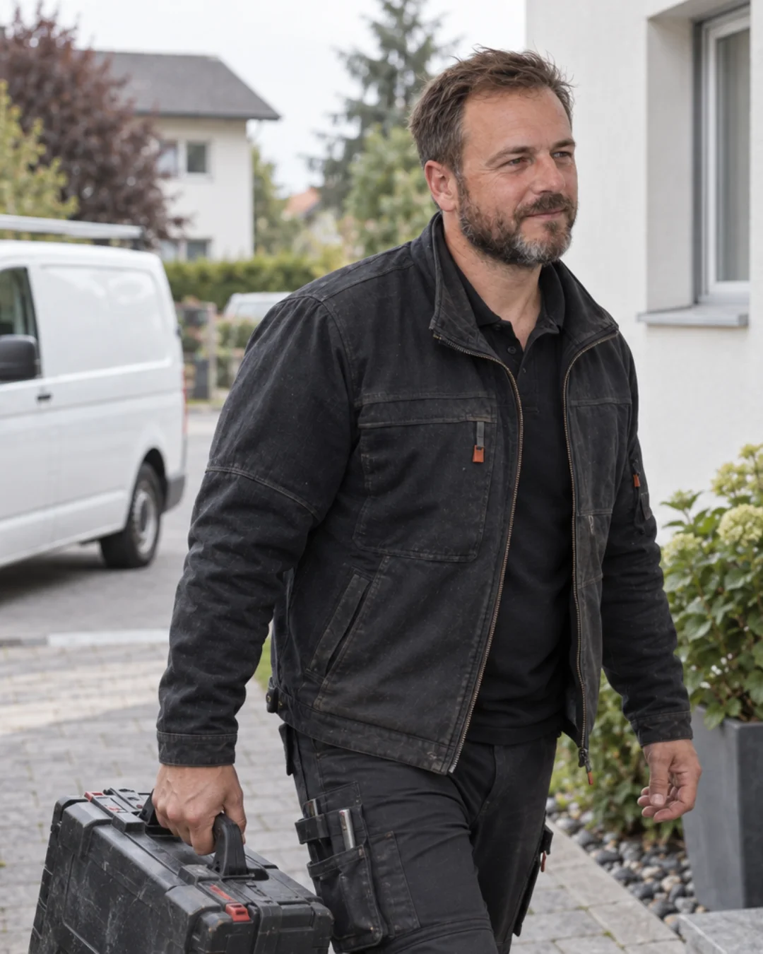 Sanitär- und Heizungsfachmann bei einem Kundentermin