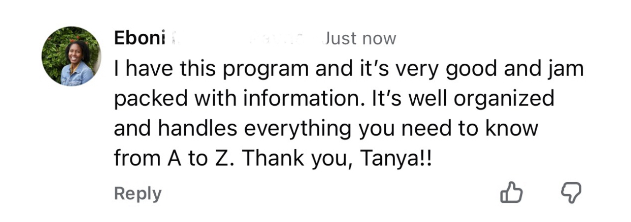 Review from Eboni: I have this program and it's very good and jam packed with information.
