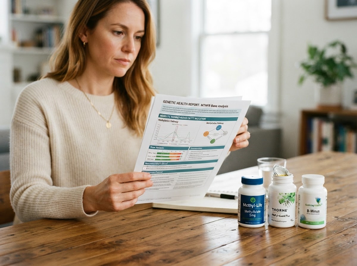 Genetic test result with methyl B-vitamin support