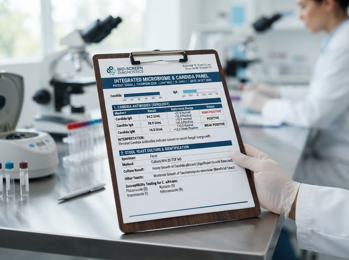 Candida antibody and yeast microbiome lab report