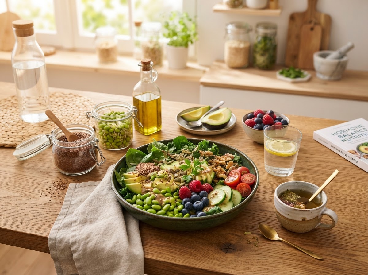 Phytoestrogen-rich flax, soy, berries and avocado for hormone balance