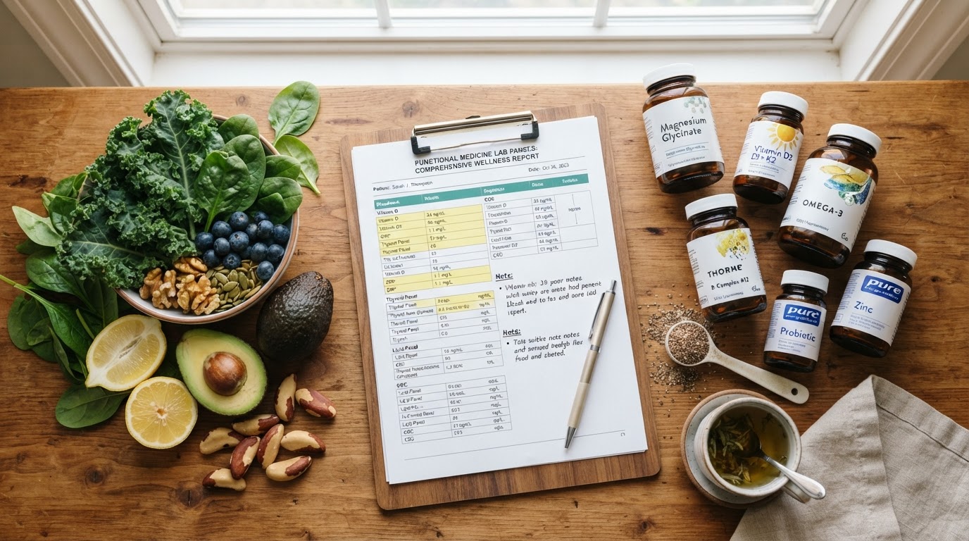 Functional medicine lab panels and whole-food nutrients for nerve repair