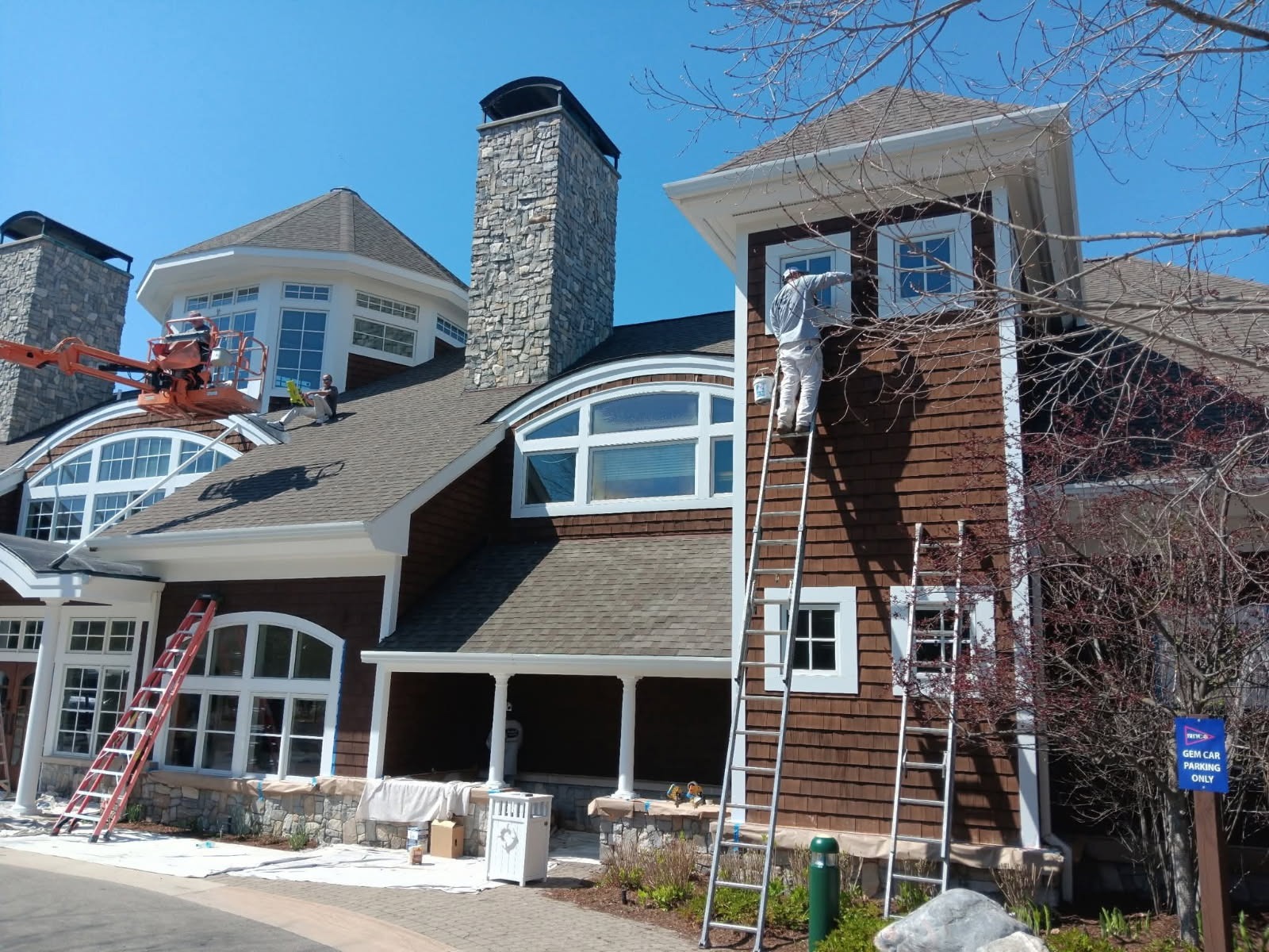 Luxury Estate Shake Siding Painting & Elevation Access