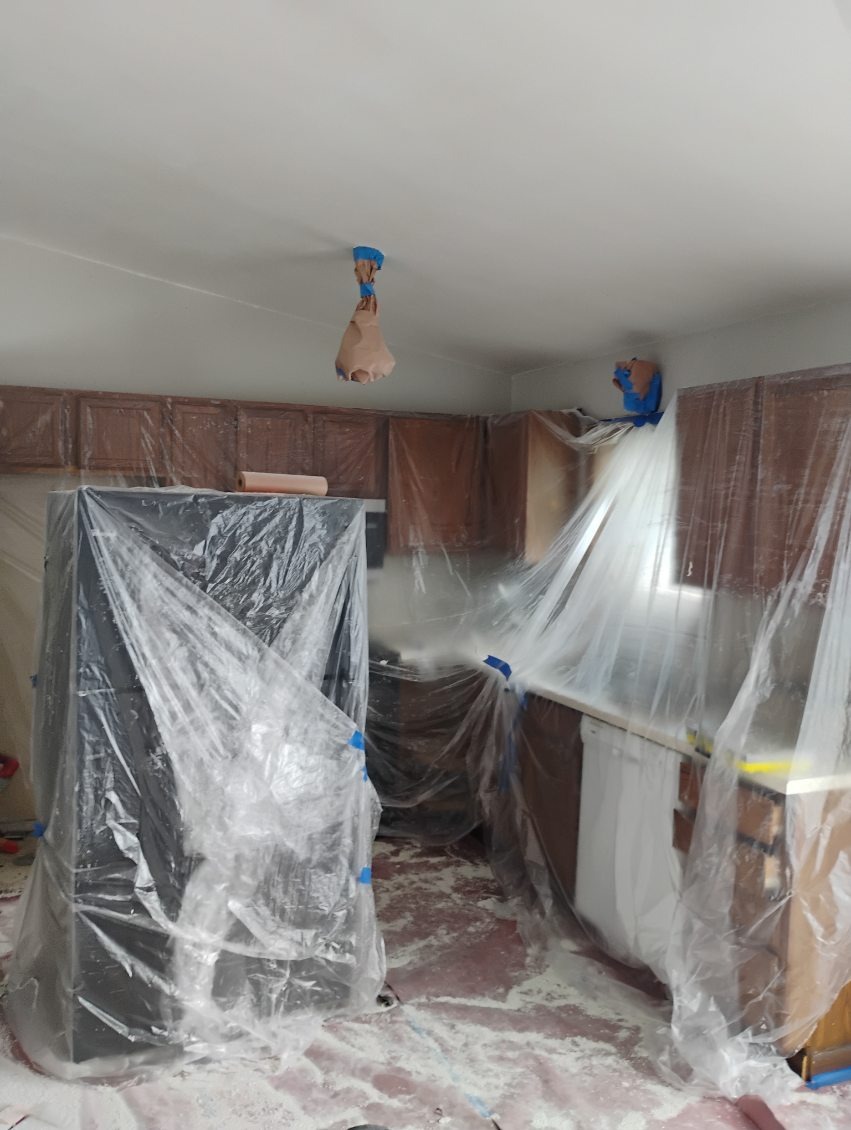 Kitchen Masking & Texture Overspray Containment