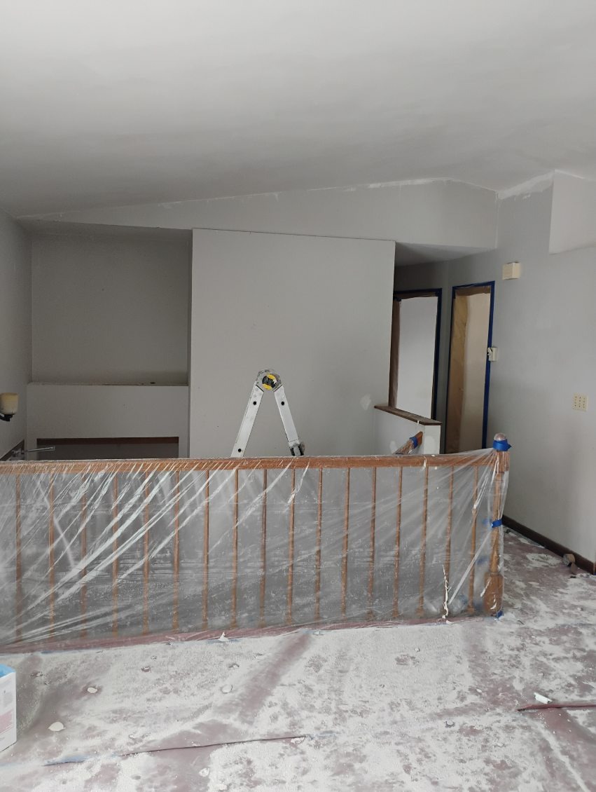 Interior Staircase Handrail & Floor Protection Prep