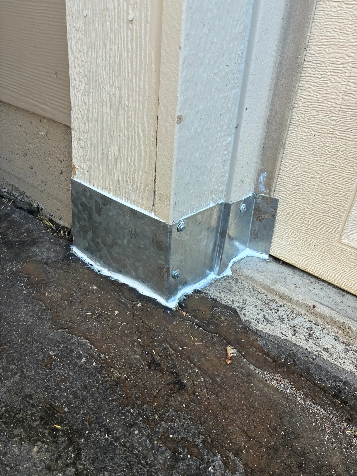 Garage Door & Foundation Corner - After