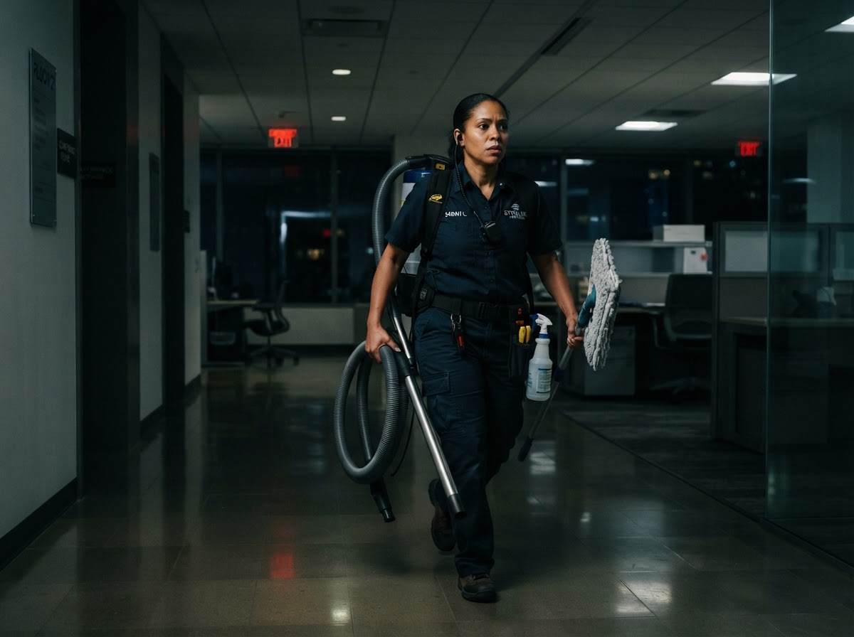 Emergency cleaning crew responding at night in Hartford CT