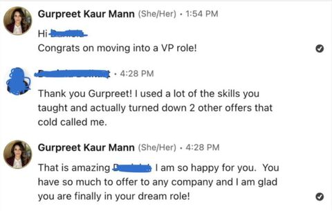 Client testimonial: Moved into VP role and turned down 2 other cold call offers