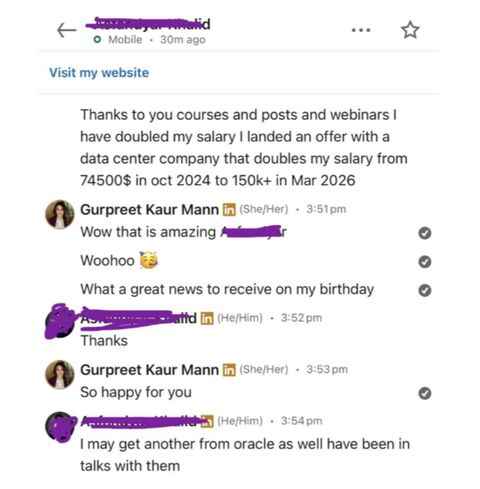 Client testimonial: Doubled salary from $74.5K to $150K+