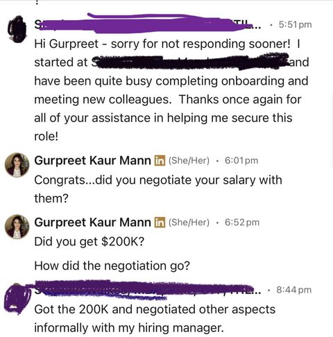 Client testimonial: Secured role with $200K negotiated salary