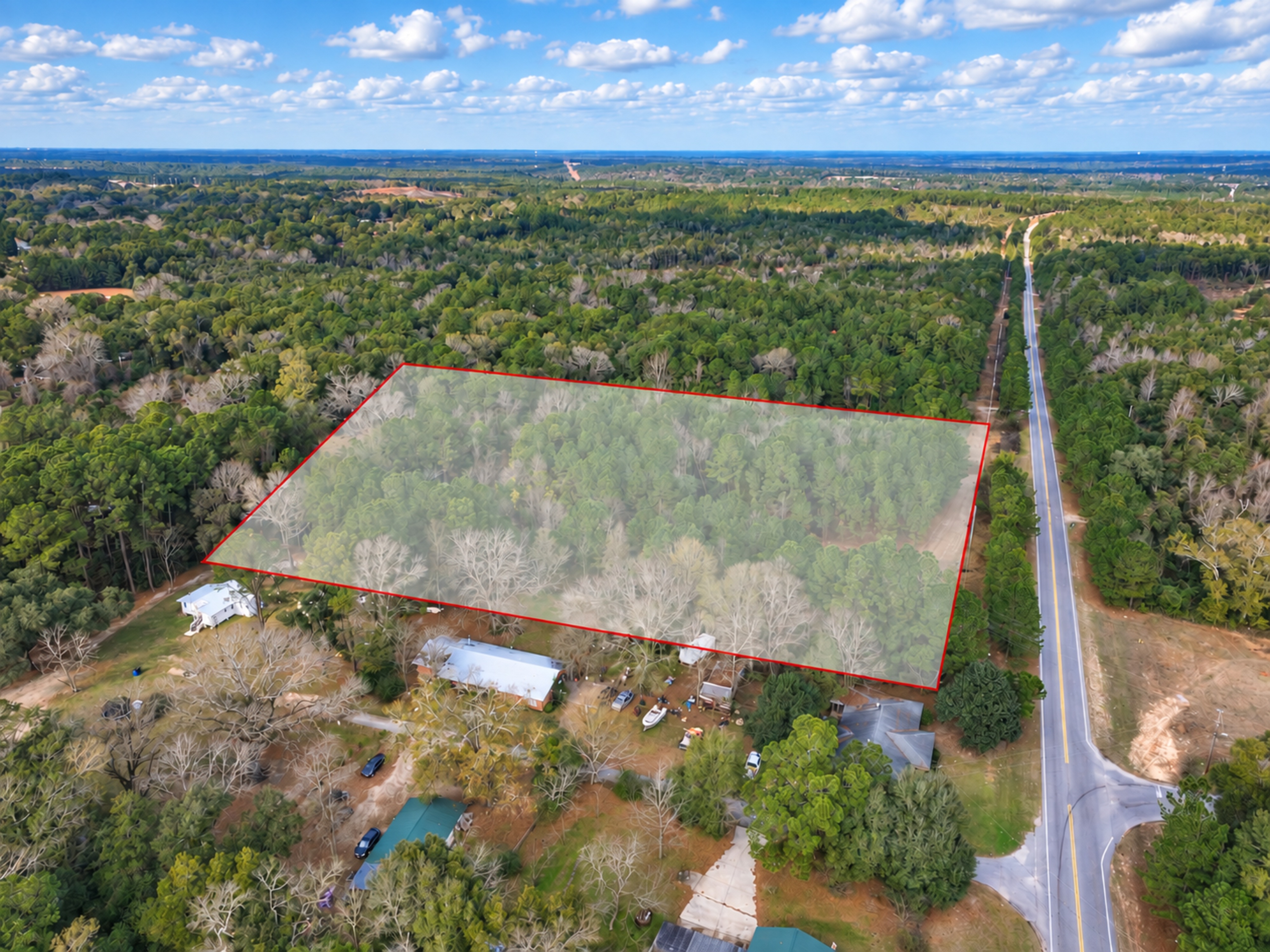 Vacant Real Estate aerial boundary and parcel showcase