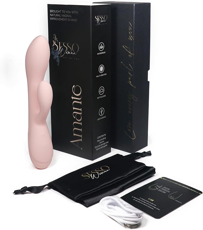 Bunny rabbit vibrator with velvety medical grade liquid silicone and gold ring accent