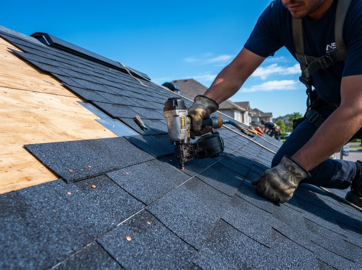 Roofing work by Lemus Remodeling Company