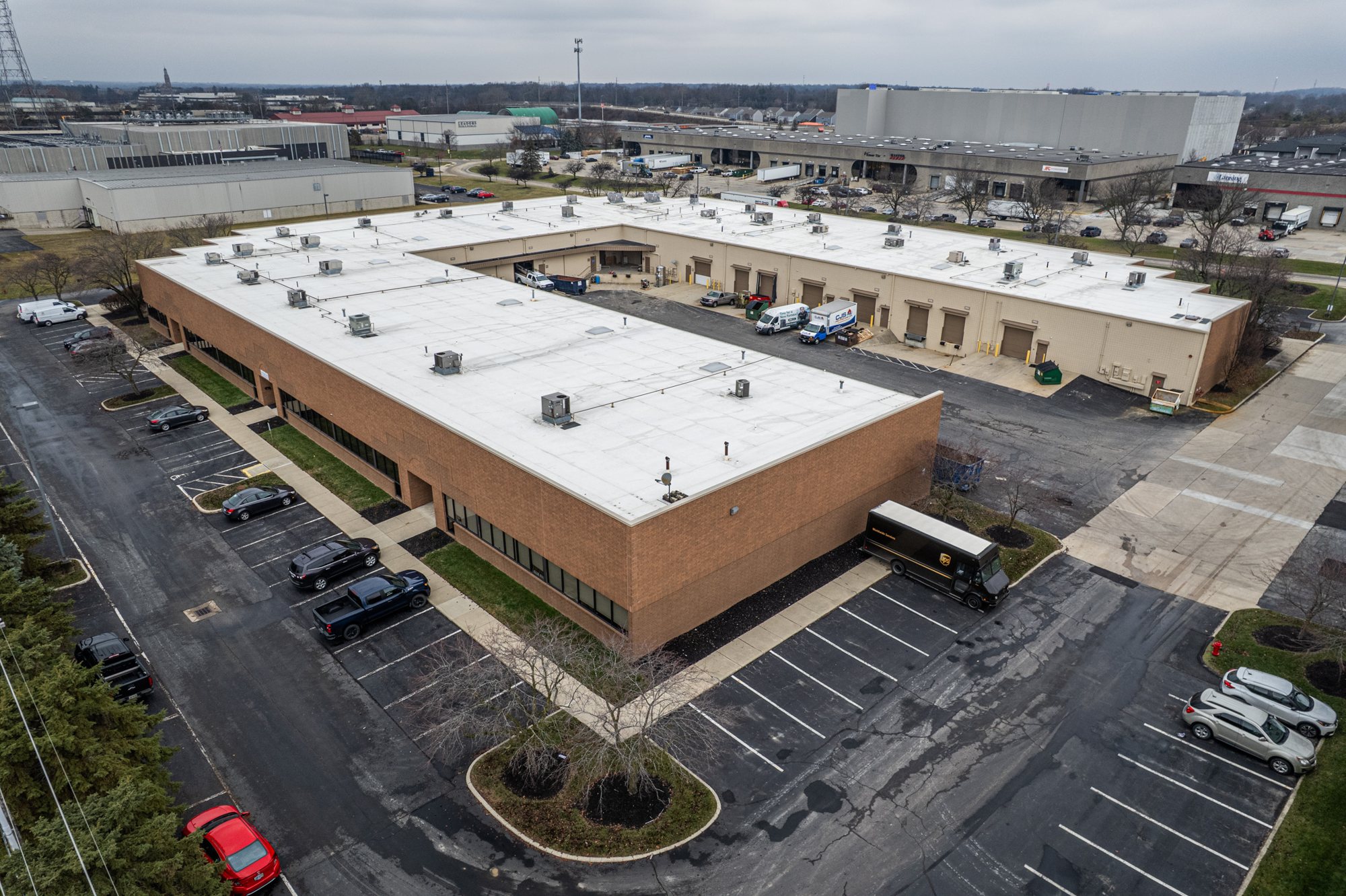 Commercial building aerial photography by Ferox Media