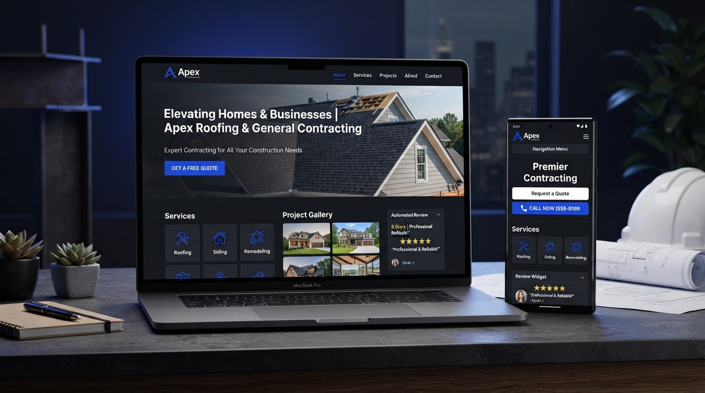 Contractor Website Device Mockups