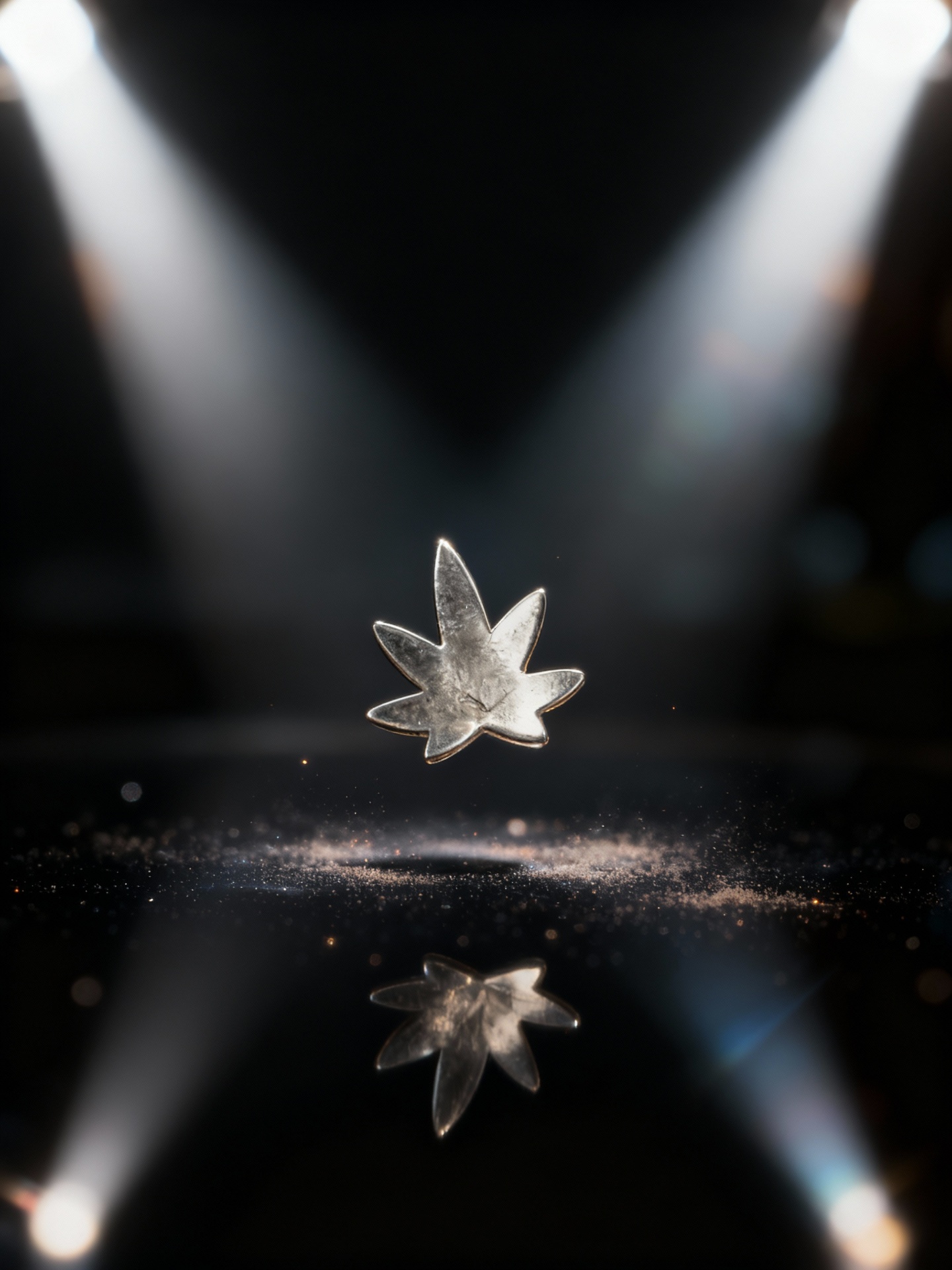Silver Cannabis Leaf Charm