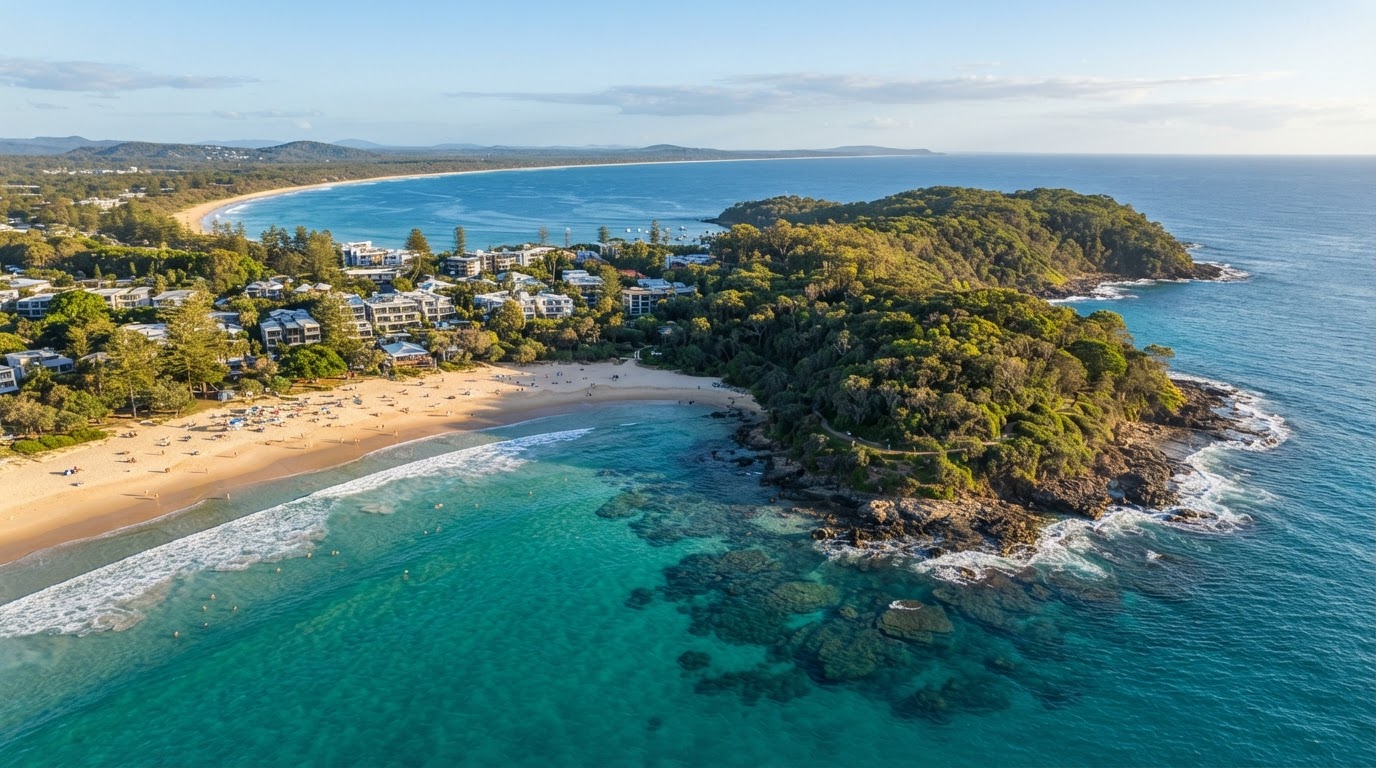 Noosa Heads Queensland coastline and turquoise waters