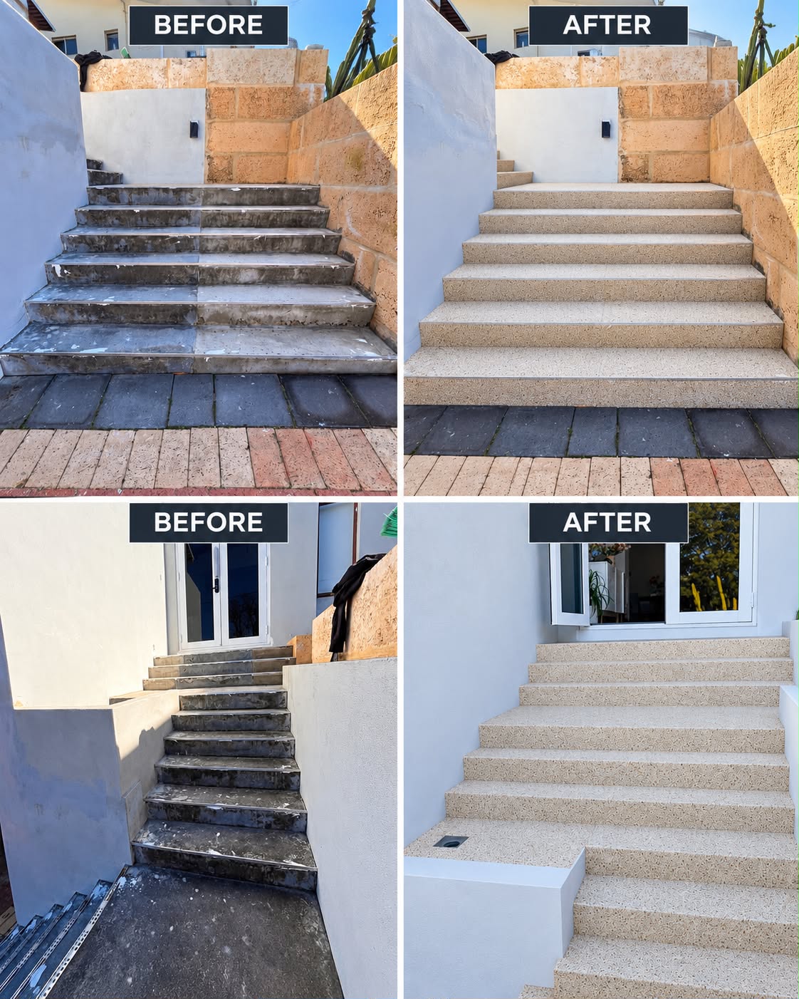 Stairs - South West Surface Transformations before and after