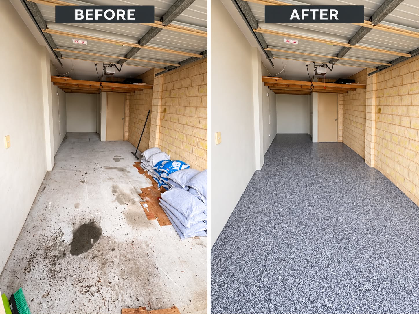 Carport - South West Surface Transformations before and after