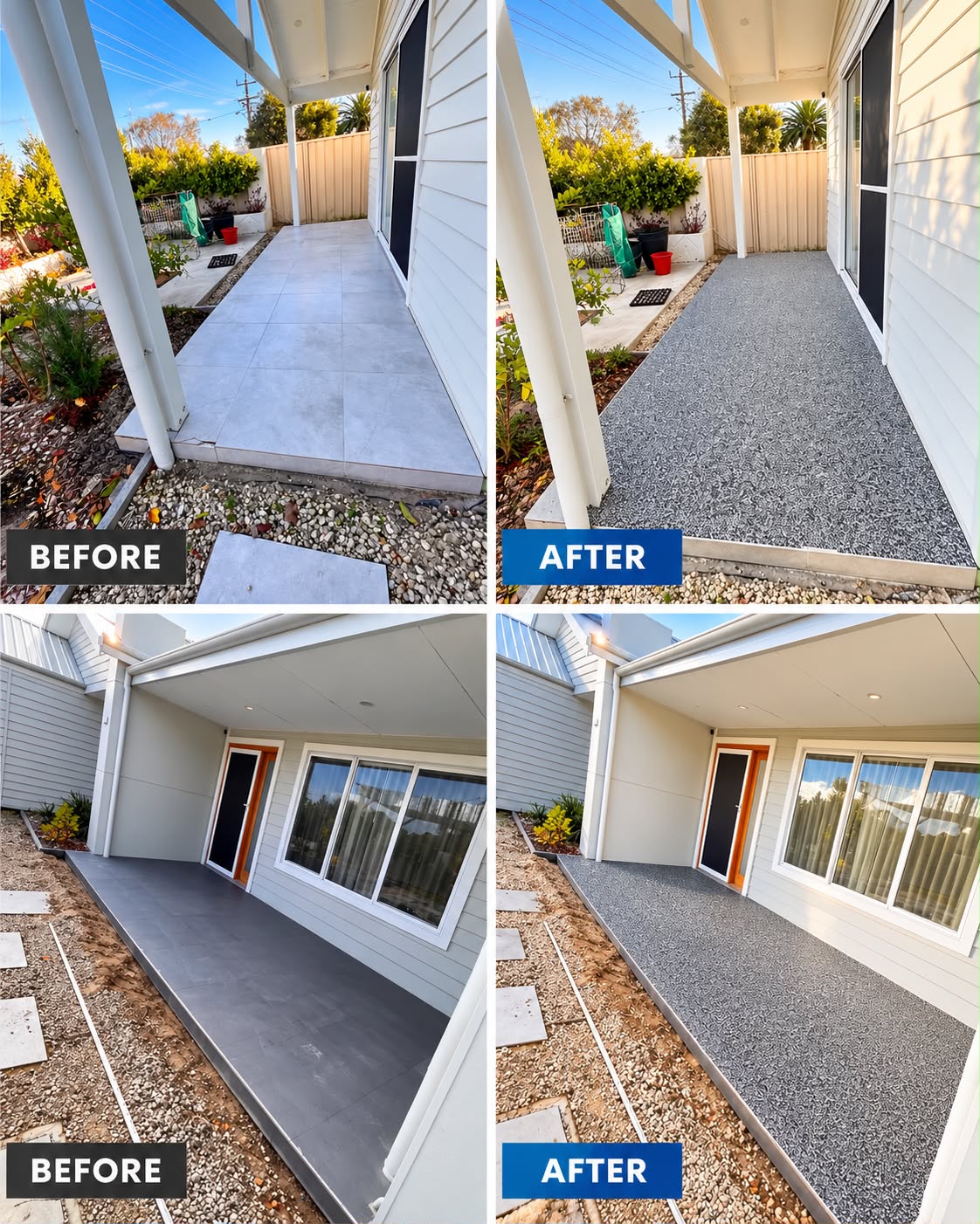 Porch - South West Surface Transformations before and after
