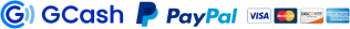 Accepted payment methods: GCash, PayPal, and credit cards