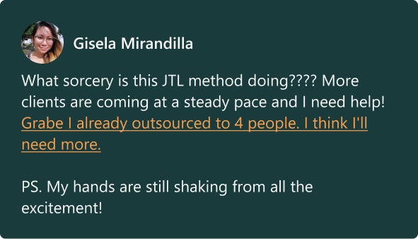 Testimonial from Gisella Mirandilla