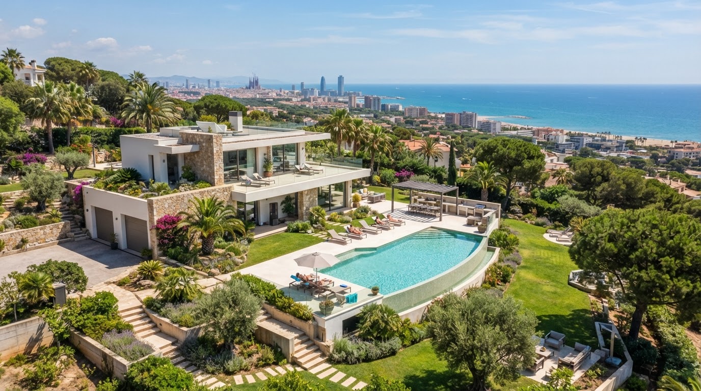 Casa con piscina en Castelldefels