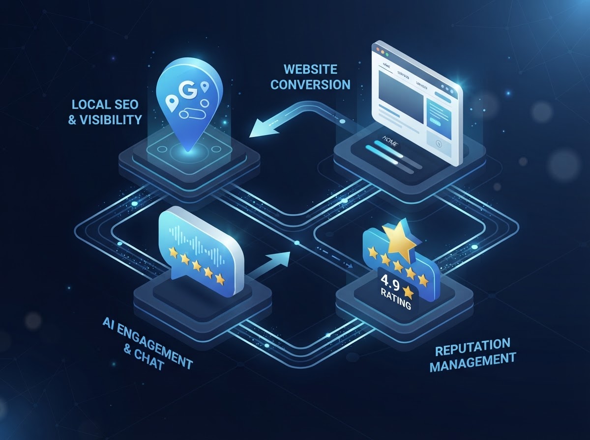 Four interconnected local-business growth systems