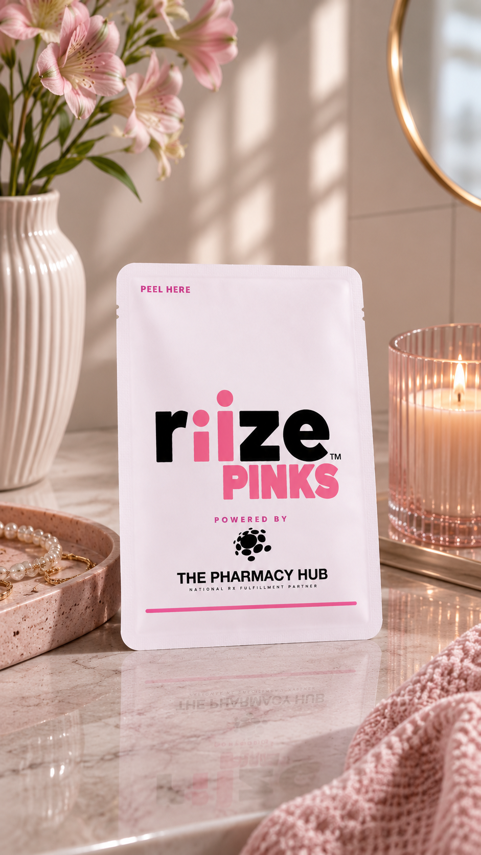 riize PINKS Women's sublingual strip pouch