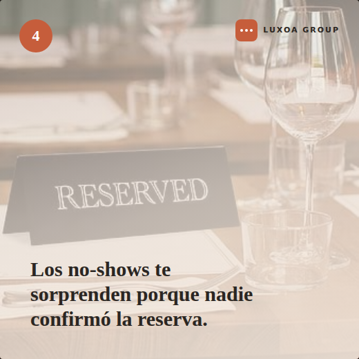 Los no-shows te sorprenden porque nadie confirmó la reserva.