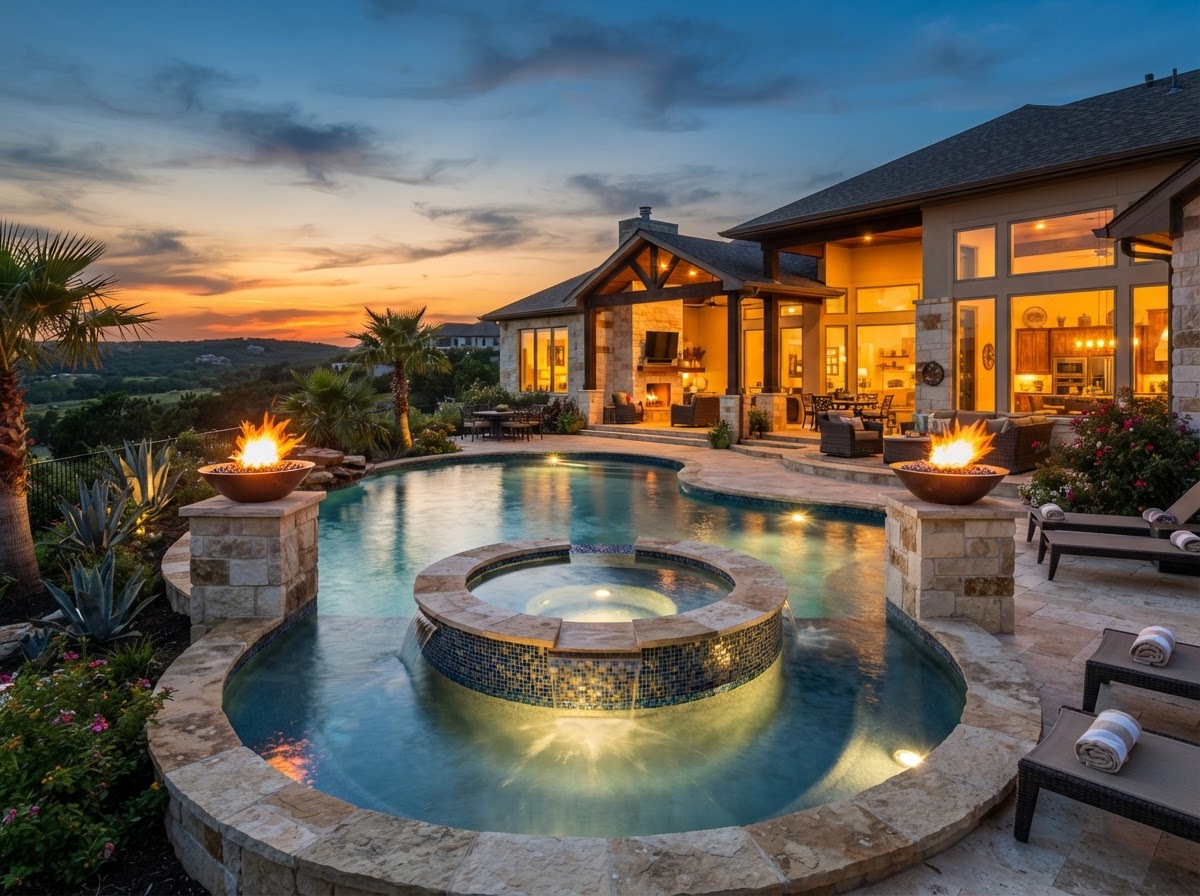 Resort-Style Pool & Raised Spa
