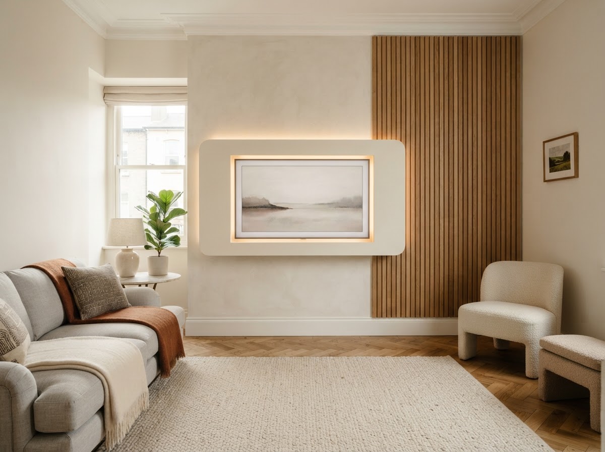 Smaller spaces in Cork with a slim modern media wall installed