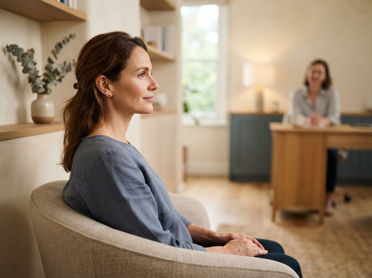 Side profile highlighting relaxed facial muscles and natural breathing