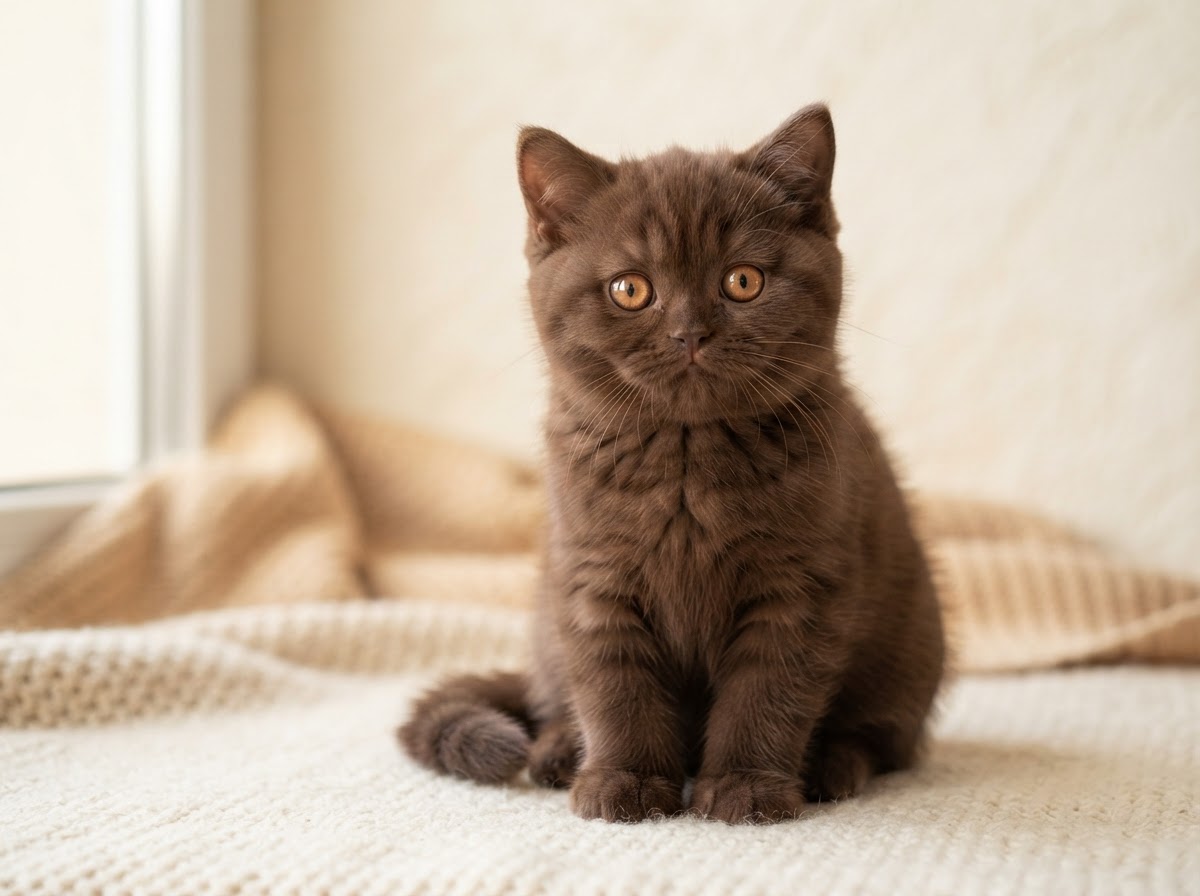 chocolate British Shorthair kitten