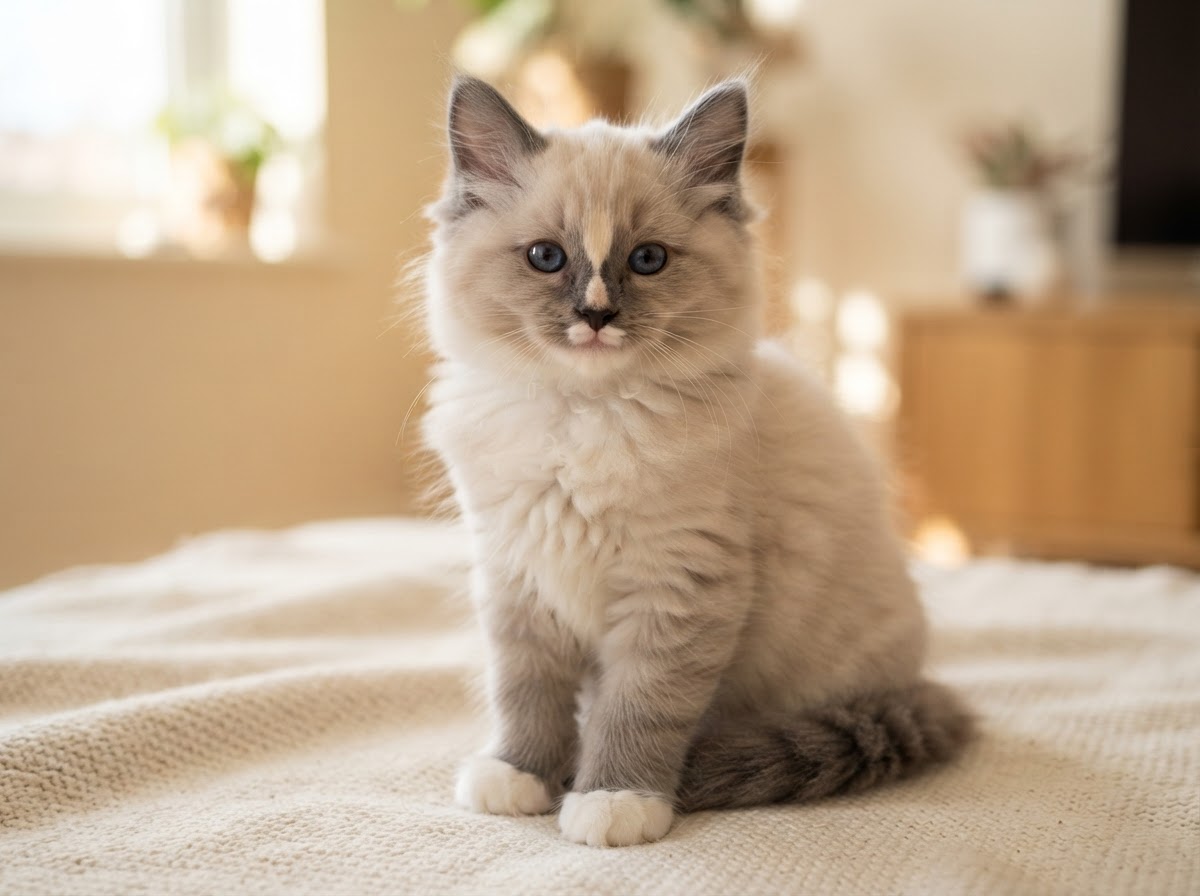 blue mitted Ragdoll kitten