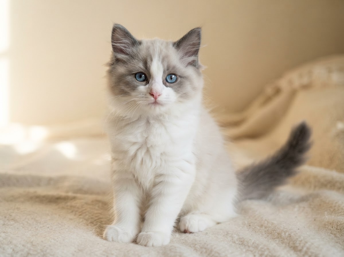 blue bicolor Ragdoll kitten