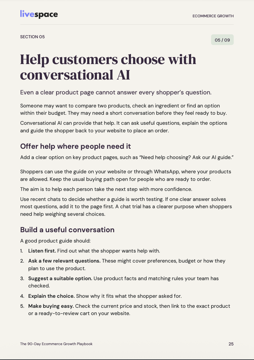 Help customers choose with conversational AI — guiding shoppers to checkout