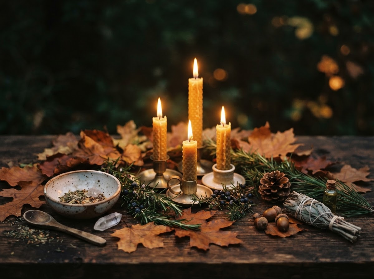 Warmes Kerzenlicht für den Samhain-Abend