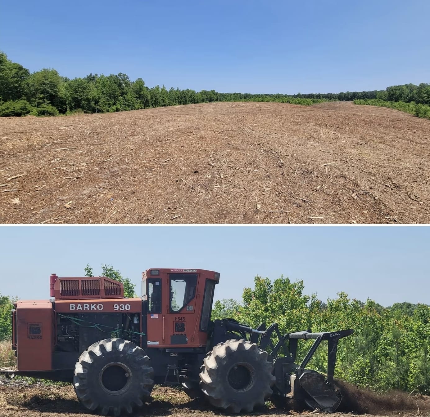 Expansive cleared and graded field prepared for pasture, fencing, and estate use