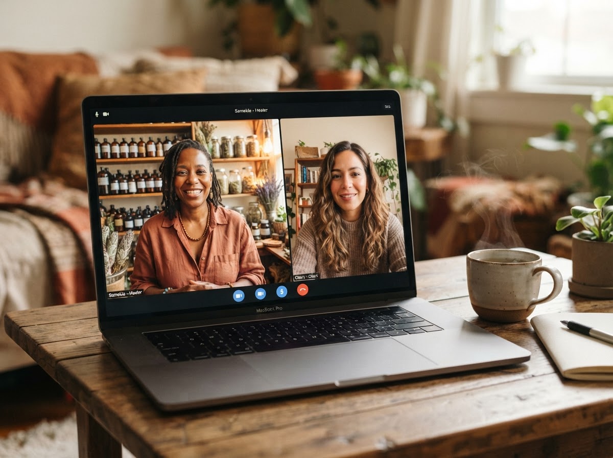 A virtual wellness consultation with Samekia over video call
