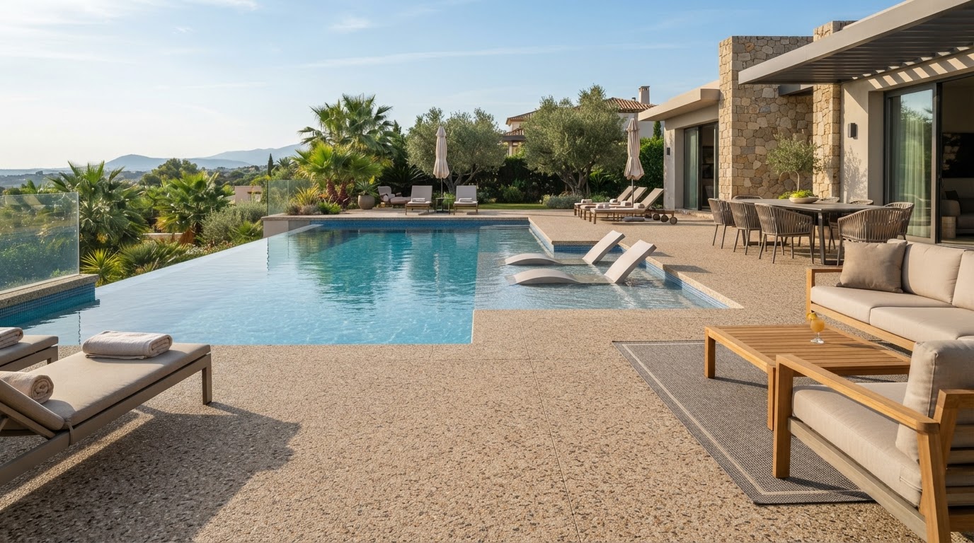 Patio and pool deck concrete coating