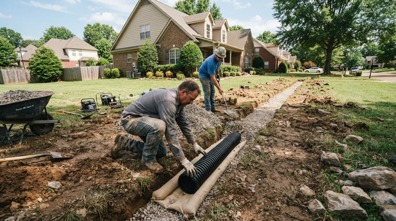 French Drain Installation in Murfreesboro, TN