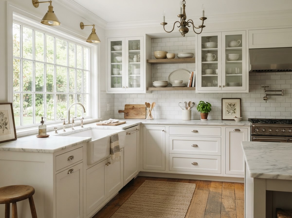 Kitchen with Carrara Marble Kitchen