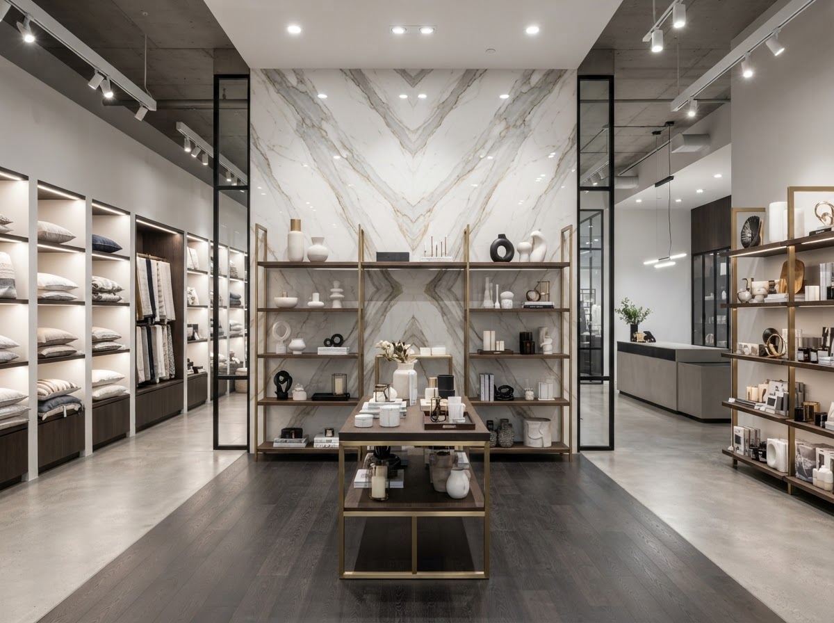 porcelain commercial feature wall