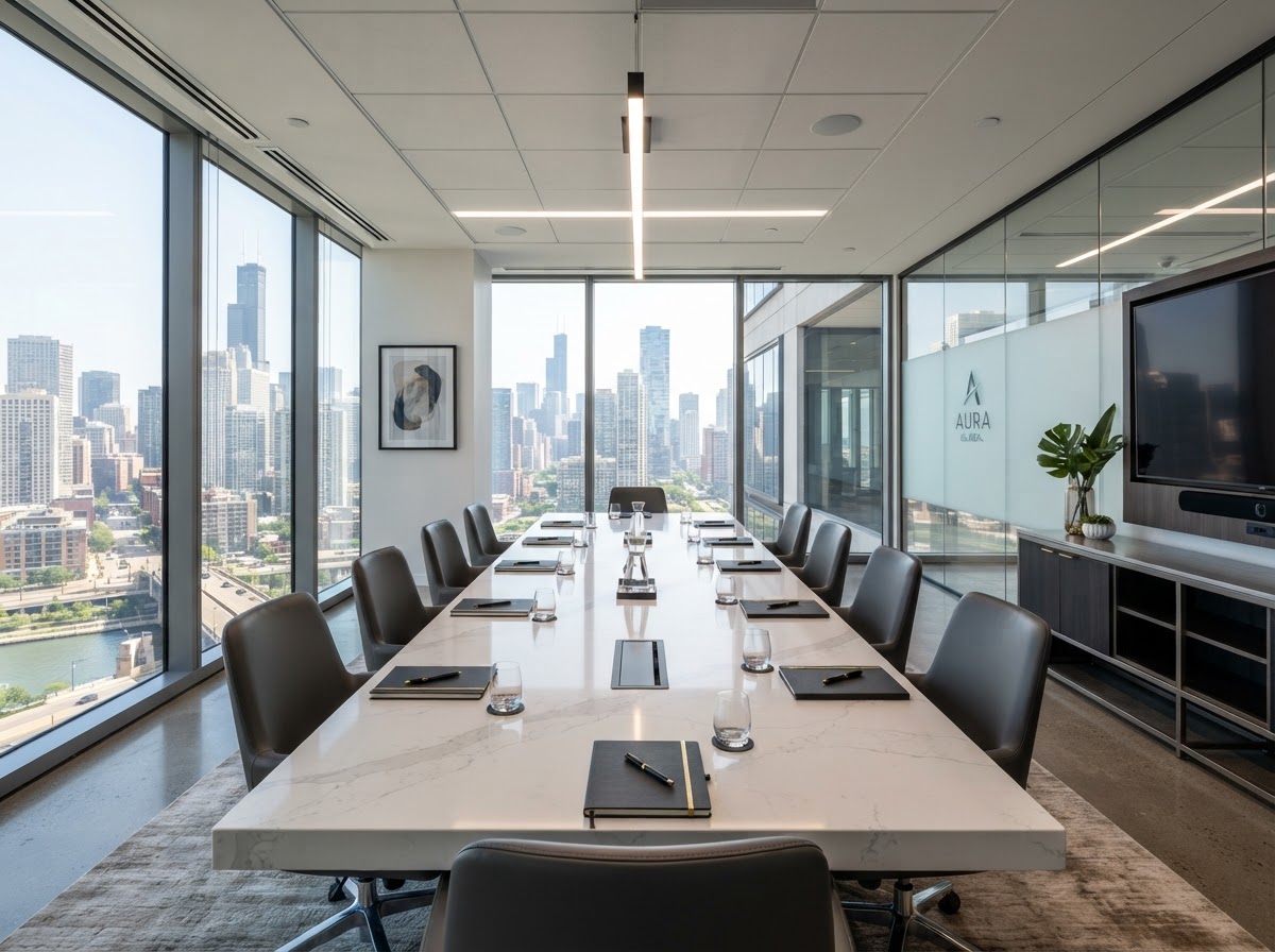 quartz conference room table surface