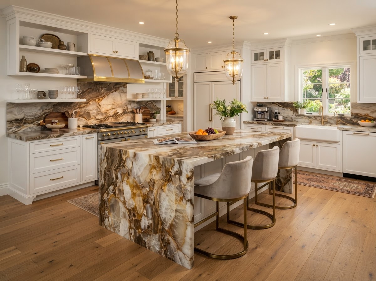 Kitchen with Patagonia Quartzite Kitchen