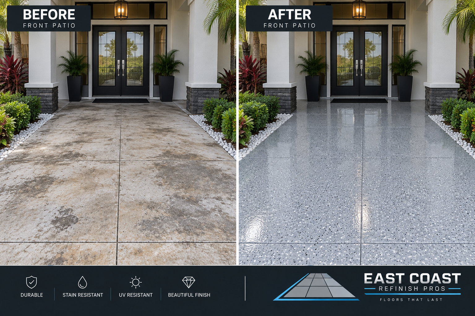 Covered Front Patio & Grand Entrance