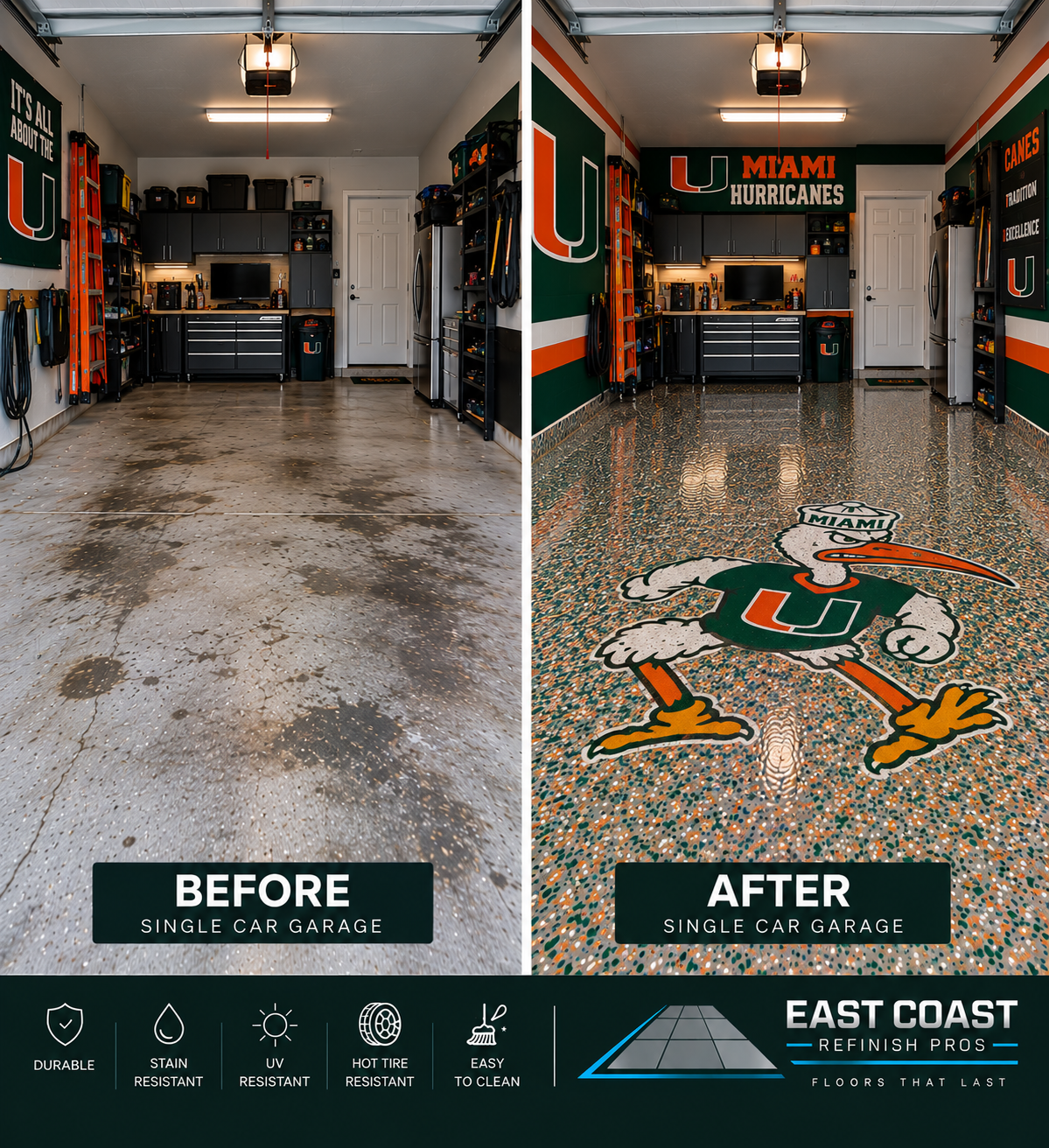 Miami Hurricanes Single Car Garage