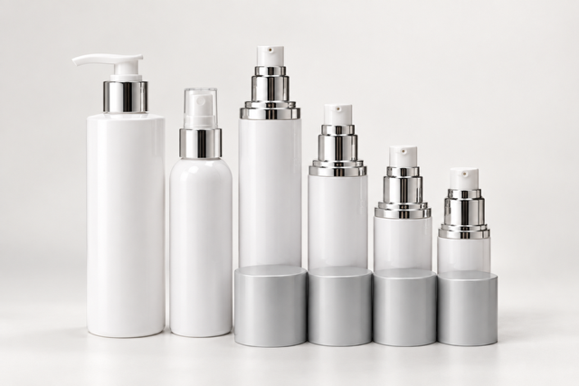White and Chrome Private Label Skincare Packaging Suite
