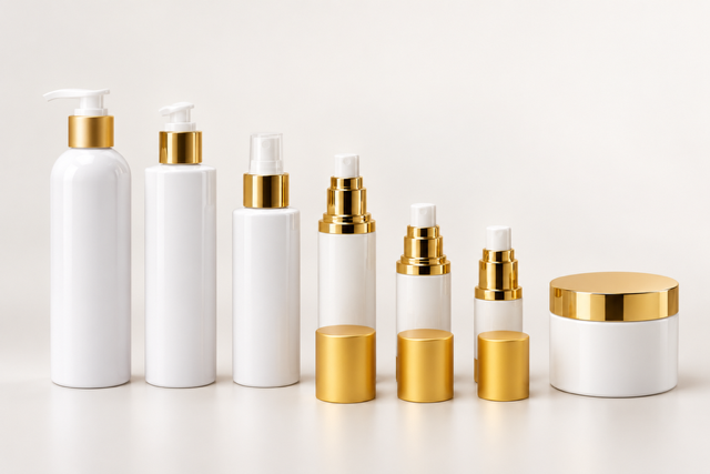 White and Gold Luxury Skincare Packaging Suite